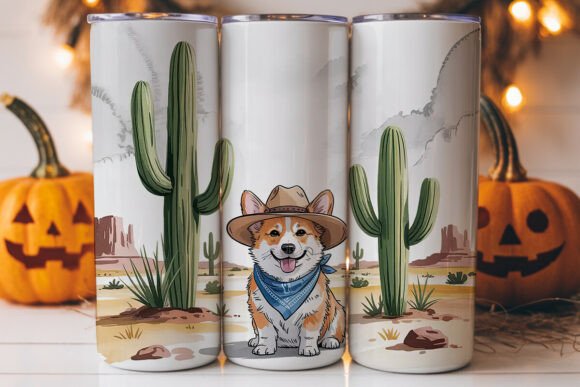 Cowboy Corgi Tumbler Wrap Design Review