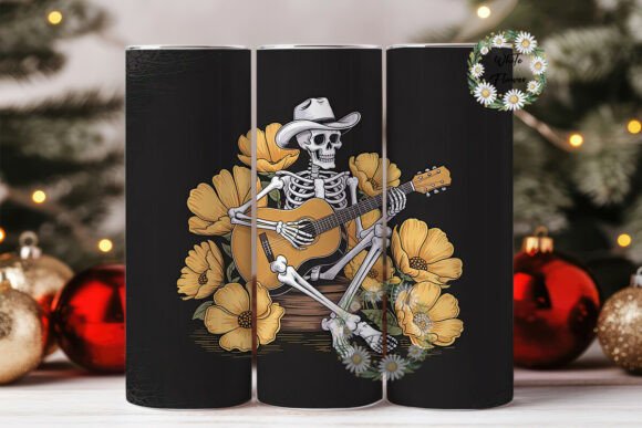 Cowboy Skeleton Guitarist 20oz Tumbler Design Review