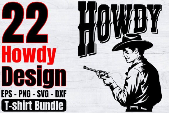 Funny Howdy Western Shirt Design Bundle