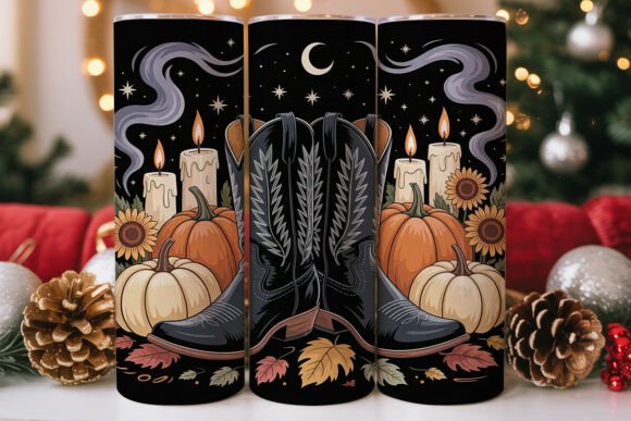 Rustic Autumn Night Cowboy Tumbler Wrap Review for Embroidery Projects