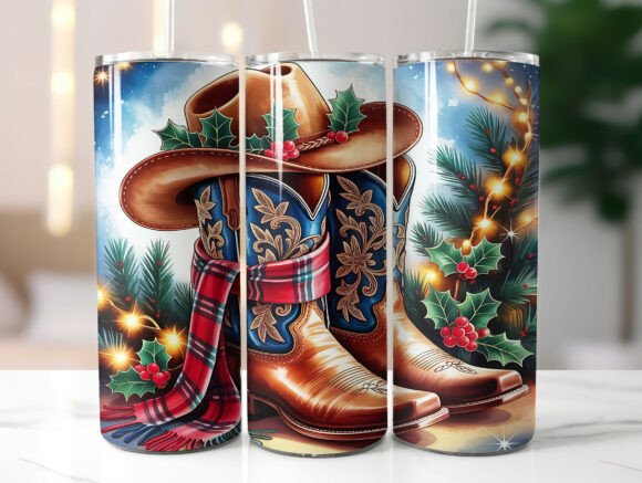 Western Christmas Cowboy 20oz Tumbler
