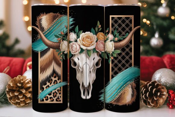 Western Floral Skull Tumbler Wrap Design Review